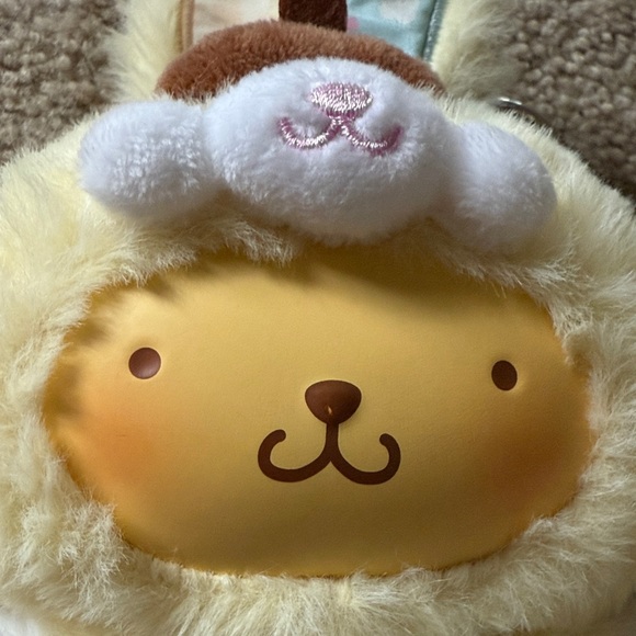 Sanrio Pompompurin Fuzzy Plush Keychain - Picture 4 of 12